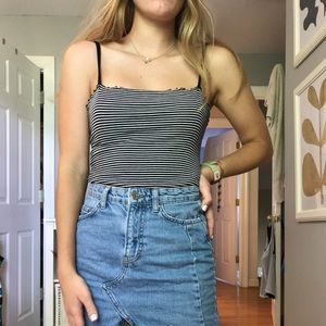 Garage Striped Lettuce Edge Tank